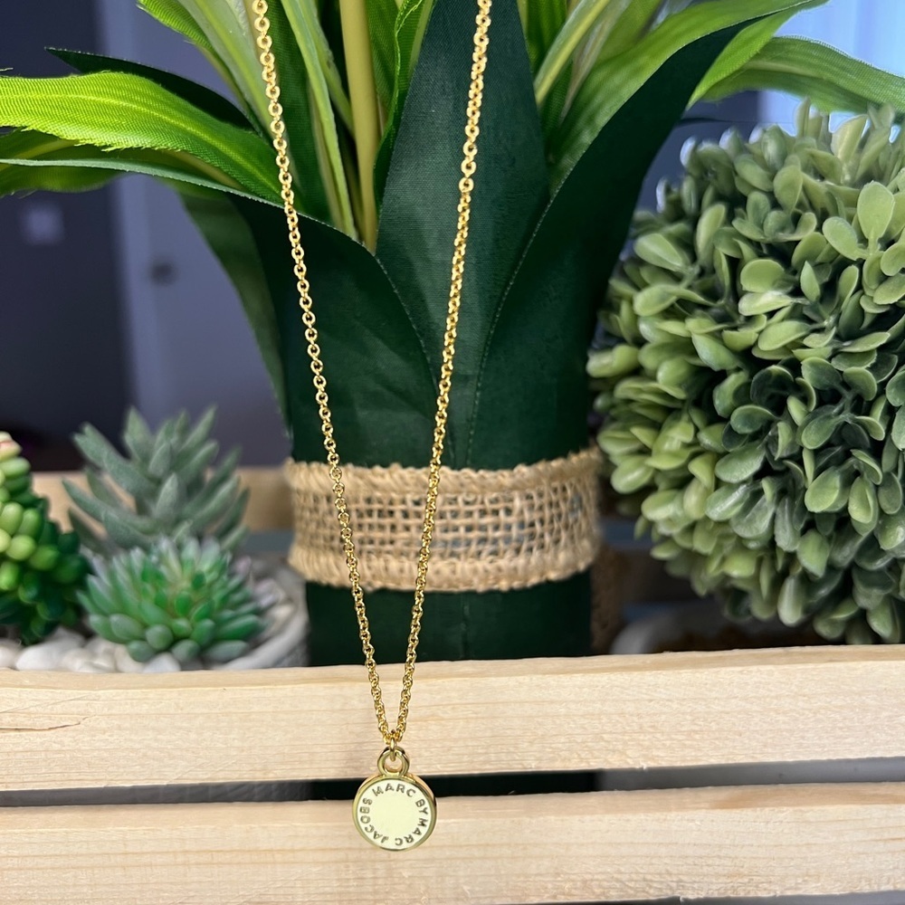 Marc by Marc Jacobs Pale Yellow Disc Enamel Necklace